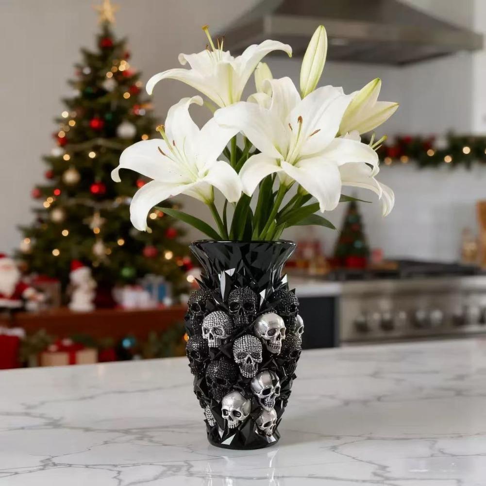 Gothic Skull Resin Vase Black  - Florist Supply Vases 评论和价格
