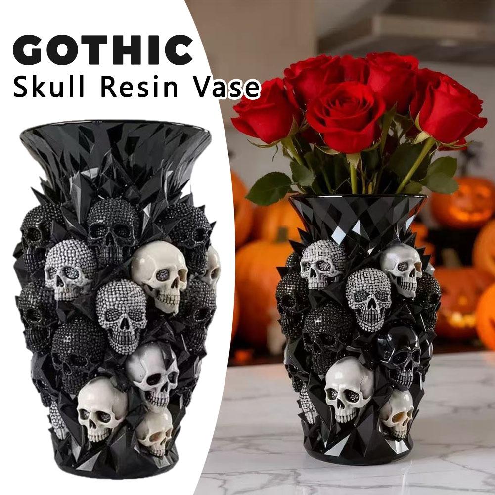 Gothic Skull Resin Vase Black  - Florist Supply Vases 评论和价格