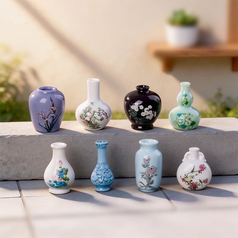 8pcs Simulation Porcelain Resi - Florist Supply Vases 评论和价格