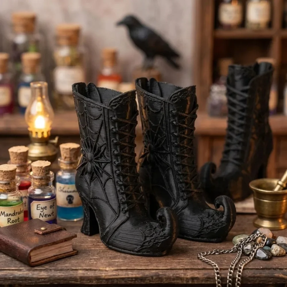 3/1PC Mini Gothic Witch Boot P - Florist Supply Vases 评论和价格